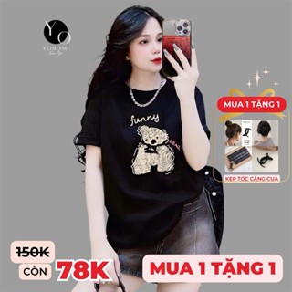 Áo thun thái nữ from vừa cổ tròn nhiều màu bao đẹp YOHOMI mã FUNNY