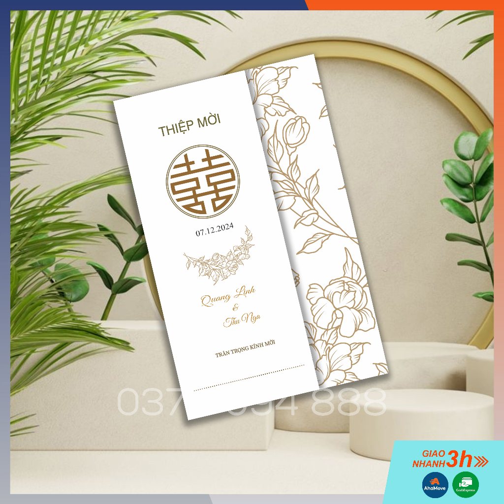 THIỆP CƯỚI GẤP 3 - BB 308