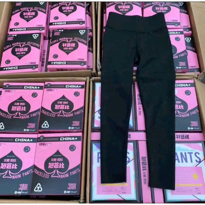 quần legging su đúc lót lông cừu màu xanh full hộp cạp cao 10cm gen bụn