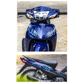  Tem sấm sét DÁN WAVE XE 50 - 100 - 110cc,siêu đẹp - Tem dán xe wave decal cao cấp loại 1 