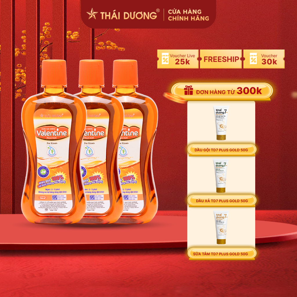 [live] mua combo 3 nước súc miệng valentine 500ml  tặng gội /tắm/xả plus 50g