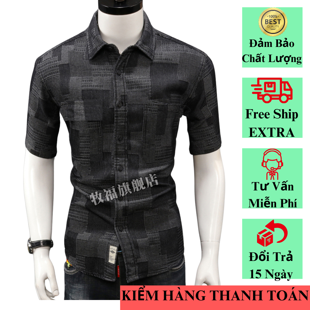 Áo Sơ Mi Nam Họa Tiết Form Ôm Chuẩn Dáng – Áo Sơ Mi Nam Slim Fit Trẻ Trung Dễ Phối Outfit H112