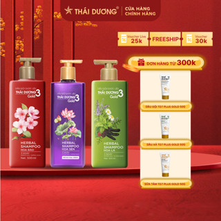 [Live] Mua dầu gội thái dương 3 hoa  đào gold  500ml, hoa lá  500ml, hoa sen gold 500ml Tặng dầu gội 7 plus gold 50g