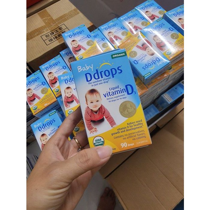 Baby Drop Vitamin D3 cho bé từ sơ sinh của Mỹ 90 giọt