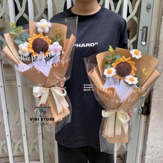  Bó hoa len quà tặng bạn bè  tlốt nghiệp sinh nhật kỉ niệm,...  giá rẻ dễ thương tặng kèm túi kiếng - Mẫu 8 