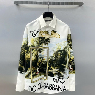 Áo Sơ Mi DG Họa Tiết 2 Mặt Cực Chất Cho Nam Nữ 2 Màu Đen Trắng