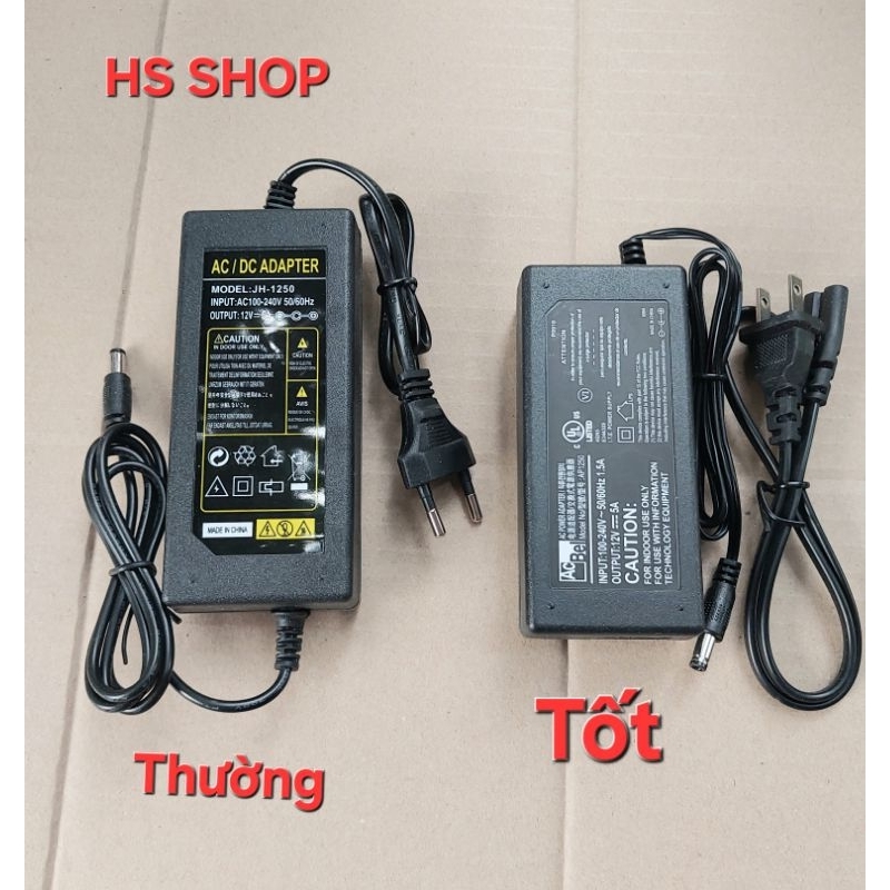 Nguồn 12V 5A - Nguồn Adapter 12V 5A hàng nguồn cho máy bơm mini và camera Nguồn led neon