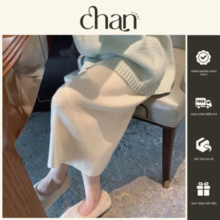 Chân váy len dài dáng suông phong cách hàn quốc