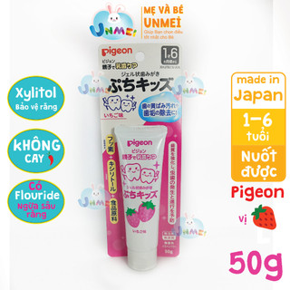 kem đánh răng trẻ em Pigeon 50g dành cho bé từ 1-6 tuổi không cay nuốt được