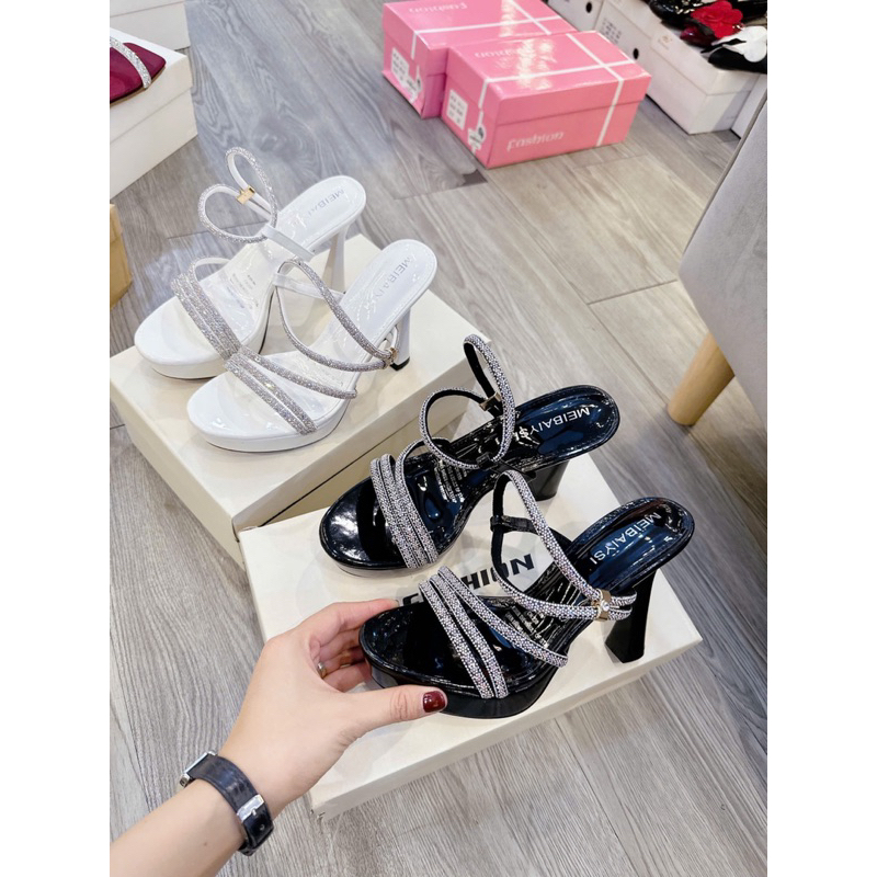 GIÀY CAO GÓT 12 PHÂN QUAI DÂY ĐÁ KIỂU SIÊU XINH