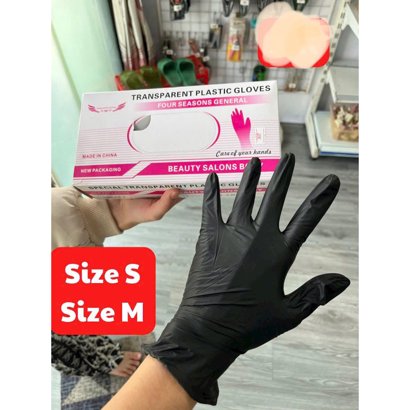 Bao Tay Cao Su Đen -Làm Nail