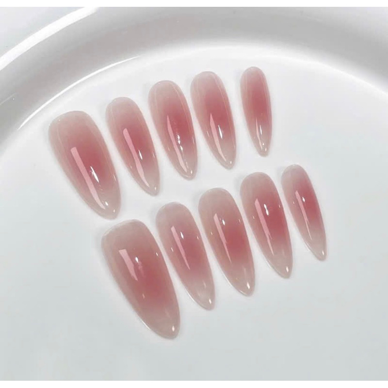 Móng úp thiết kế C965 thạch hồng ombre Hàn Quốc vẽ nổi y2k dễ thương rita nailbox
