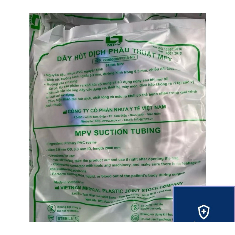 Bộ dây hút dịch phẫu thuật MPV 9.9x2000mm túi PE (1sợi)