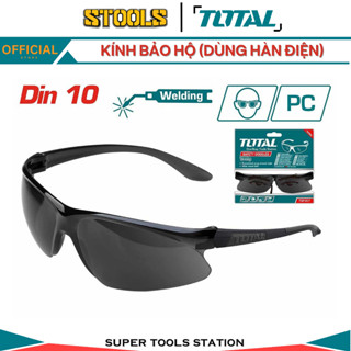  Kính bảo hộ đa năng màu đen  dùng hàn điện  TOTAL TSP307 Kính chống bụi siêu nhẹ bảo vệ mắt khỏi nhiệt tia lửa UV 