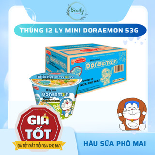 Thùng 12 ly Mini Doremon Hàu Sữa Phô Mai Hải Sản Chua Ngọt