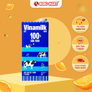 Sữa Tươi Tiệt Trùng Vinamilk 100% Ít Đường 1 Lít Chính Hãng Tăng Chiều Cao Bổ Sung Canxi - BiboMart