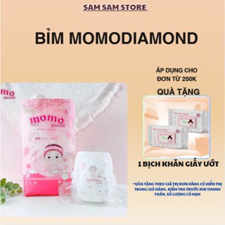 Bỉm Momo Diamond Organic dán/quần S64/M62/M60/L54/XL50/XXL48/XXXL46