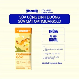 (HSD T10-2026) Thùng 48 Hộp Sữa Bột Pha Sẵn Vinamilk Optimum Gold 180ml.