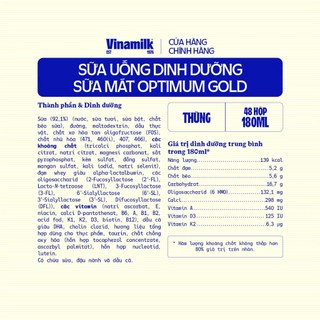 (HSD T10-2026) Thùng 48 Hộp Sữa Bột Pha Sẵn Vinamilk Optimum Gold 180ml.