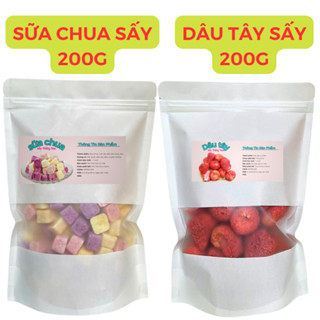 [HỎA TỐC]  200G Sữa Chua Sấy Giòn + 200G Dâu Sấy Giòn Date mới nhất