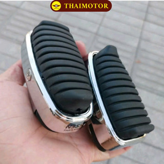 Cao su gác chân trước ốp inox kèm bọc chân chống, gác chân cup 125, cao su gác chân trước N3SS lắp Dream,Ware,Future,cup