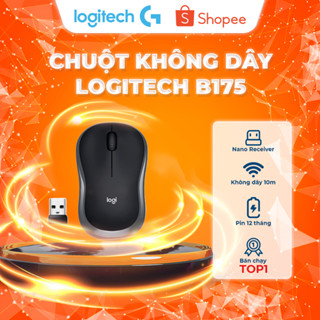 Chuột không dây Logitech B175 Wireless USB 2.4Ghz, pin 12 tháng, thuận cả 2 tay, phù hợp PC Laptop