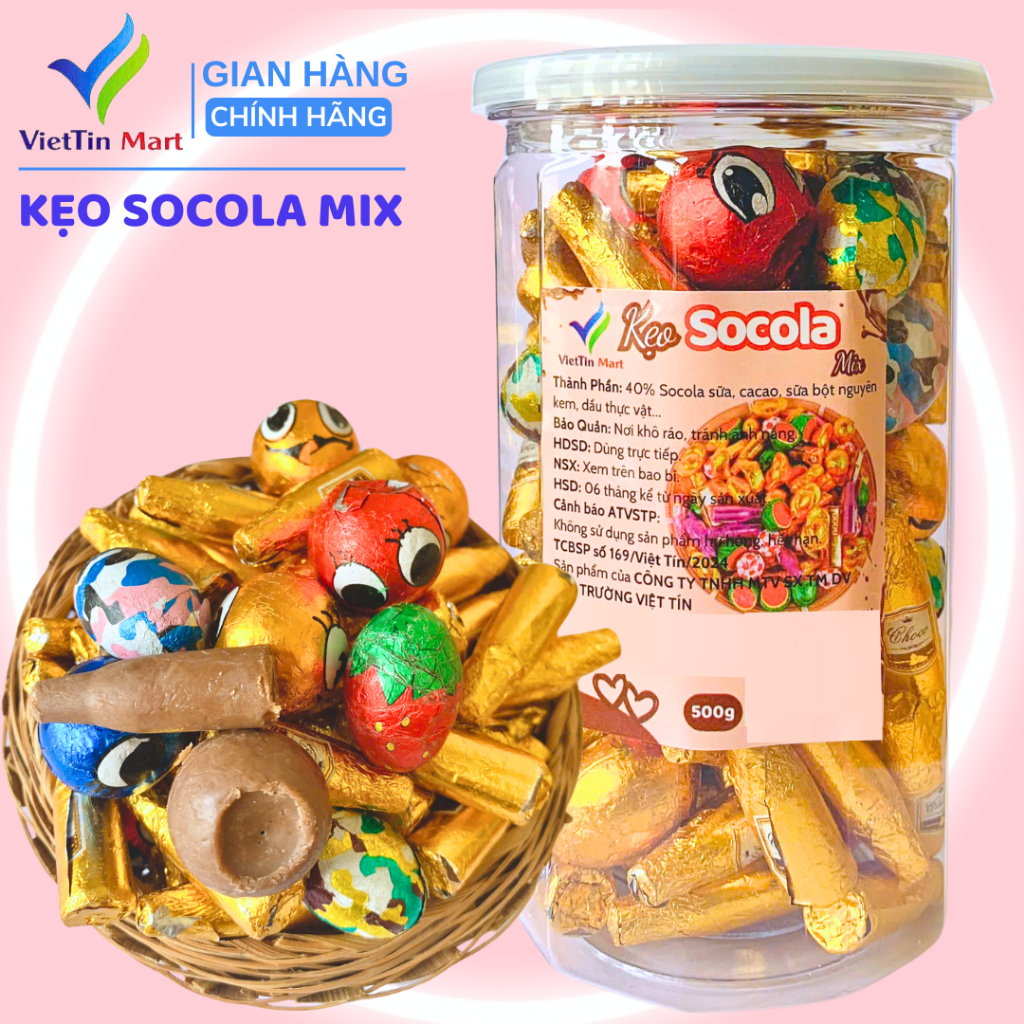 KẸO SOCOLA MIX VỊ 500g  VIETTINMART