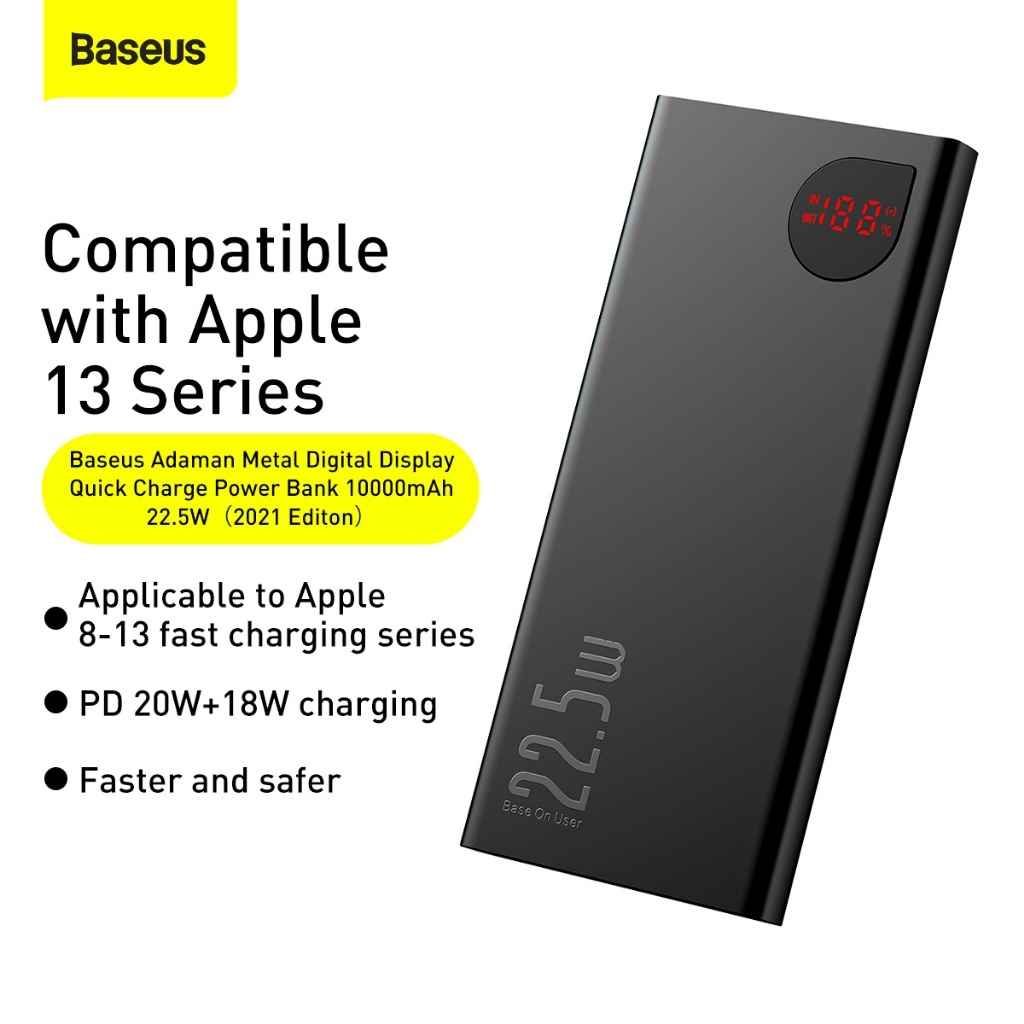 Pin dự phòng sạc nhanh, vỏ kim loại Baseus Adaman Metal Digital Display Quick Charge Power Bank (10.000mAh/20.000mAh) | BigBuy360 - bigbuy360.vn
