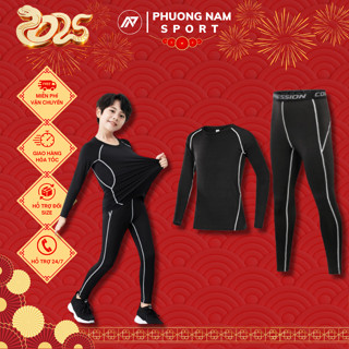 Bộ quần áo giữ nhiệt trẻ em pro combat, áo sinh nhiệt cho bé chơi thể thao co giãn 4 chiều cao cấp