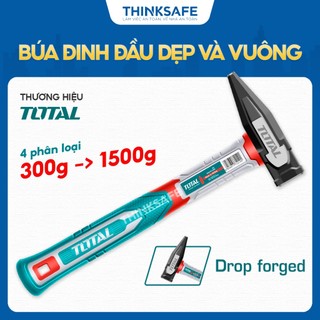  Búa đinh đầu dẹp và vuông Total 300 - 1500g đầu búa rèn thả thép cacbon búa cơ khí búa đóng đinh mẫu mới - Thinksafe 