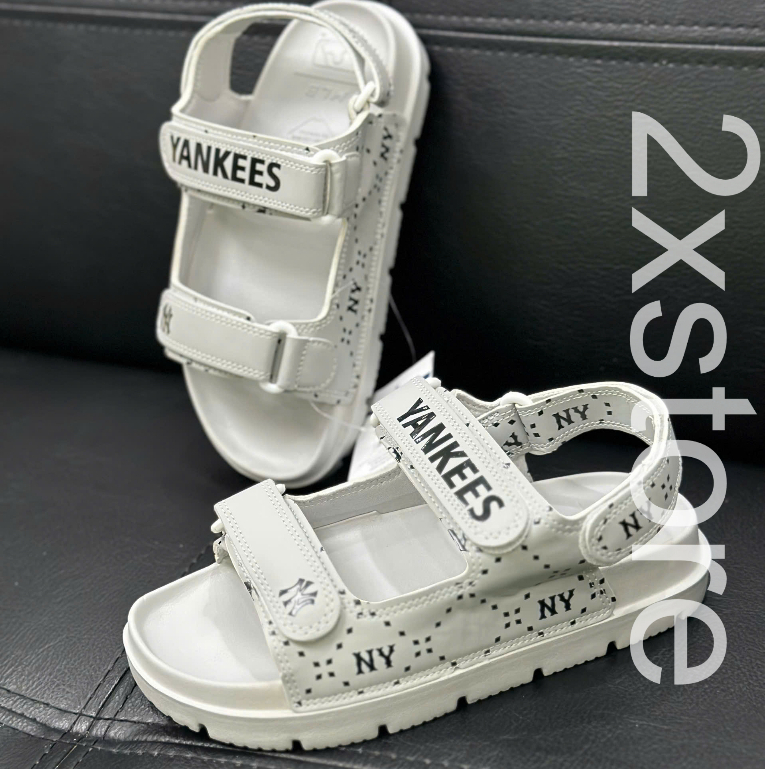 Sandal MLB màu xám chất đẹp, Dép sandal nam nữ quai dán Fullbox