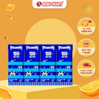 Lốc 4 Hộp Sữa Tươi Tiệt Trùng Vinamilk Ít Đường 180ml 110ml Cho Bé Trên 1 Tuổi - Bibomart