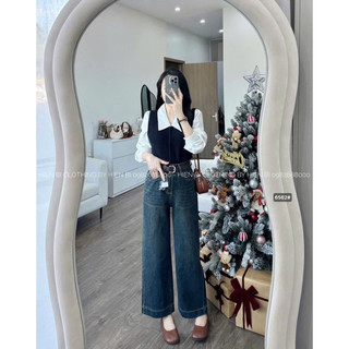 Quần suông nấm thêu miuuu kèm đai
