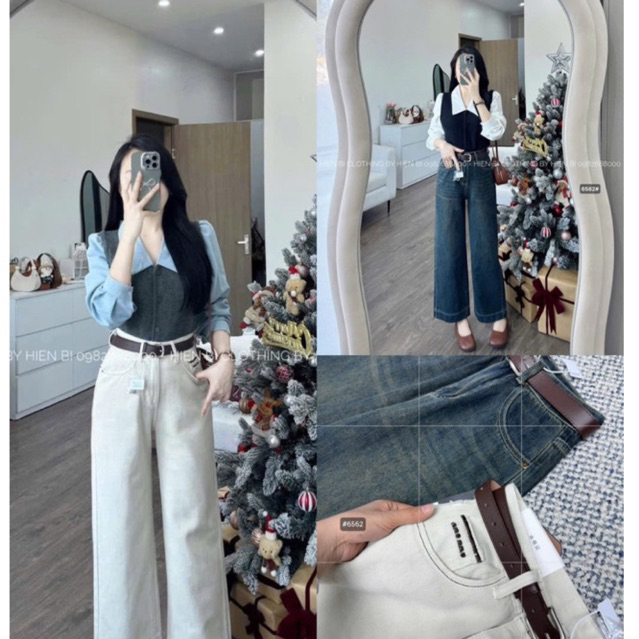 Quần suông nấm thêu miuuu kèm đai