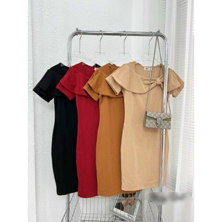 Đầm nữ , váy nữ chất thun zip loại 1 đi chơi đi tiệc màu đen đô be nâu  - SALE