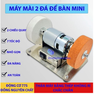  Máy Mài Mini 2 Đá Mài Dao Kéo Mini điều chỉnh 7 chế độ nhanh chậm 