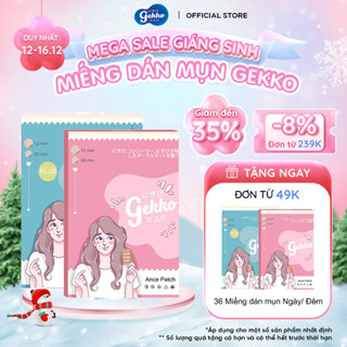 Miếng Dán Mụn GEKKO Siêu Mỏng 0.01cm Hút Mụn Sạch + Ngừa Viêm + Giảm Sưng + Che Mụn Ngày Đêm