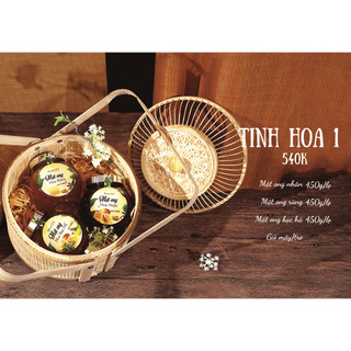Bộ hộp quà mật ong Vinabee – set quà mật ong thiên nhiên (hoa nhãn, hoa rừng, bạc hà…), quà biếu Tết, quà tặng sức khỏe