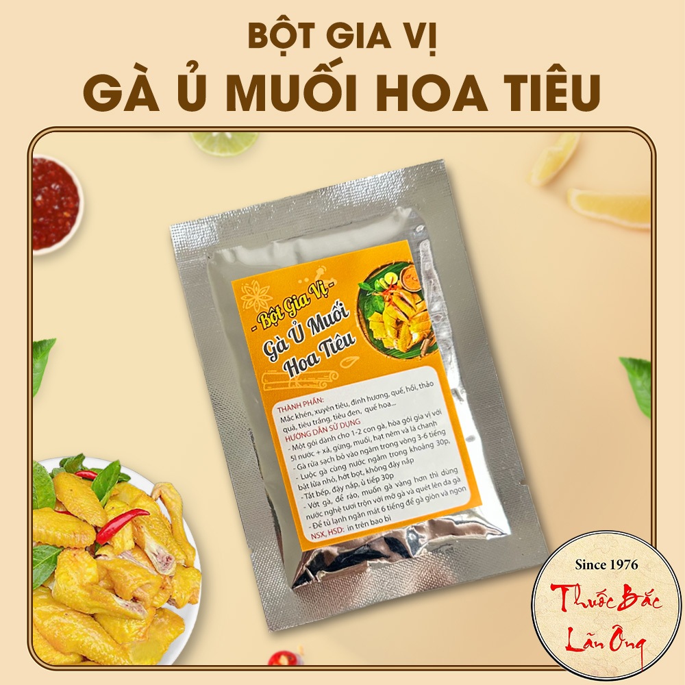 Bột làm gà ủ muối, gia vị gà ủ muối hoa tiêu, chuẩn vị, gói thảo mộc ủ 1 con gà