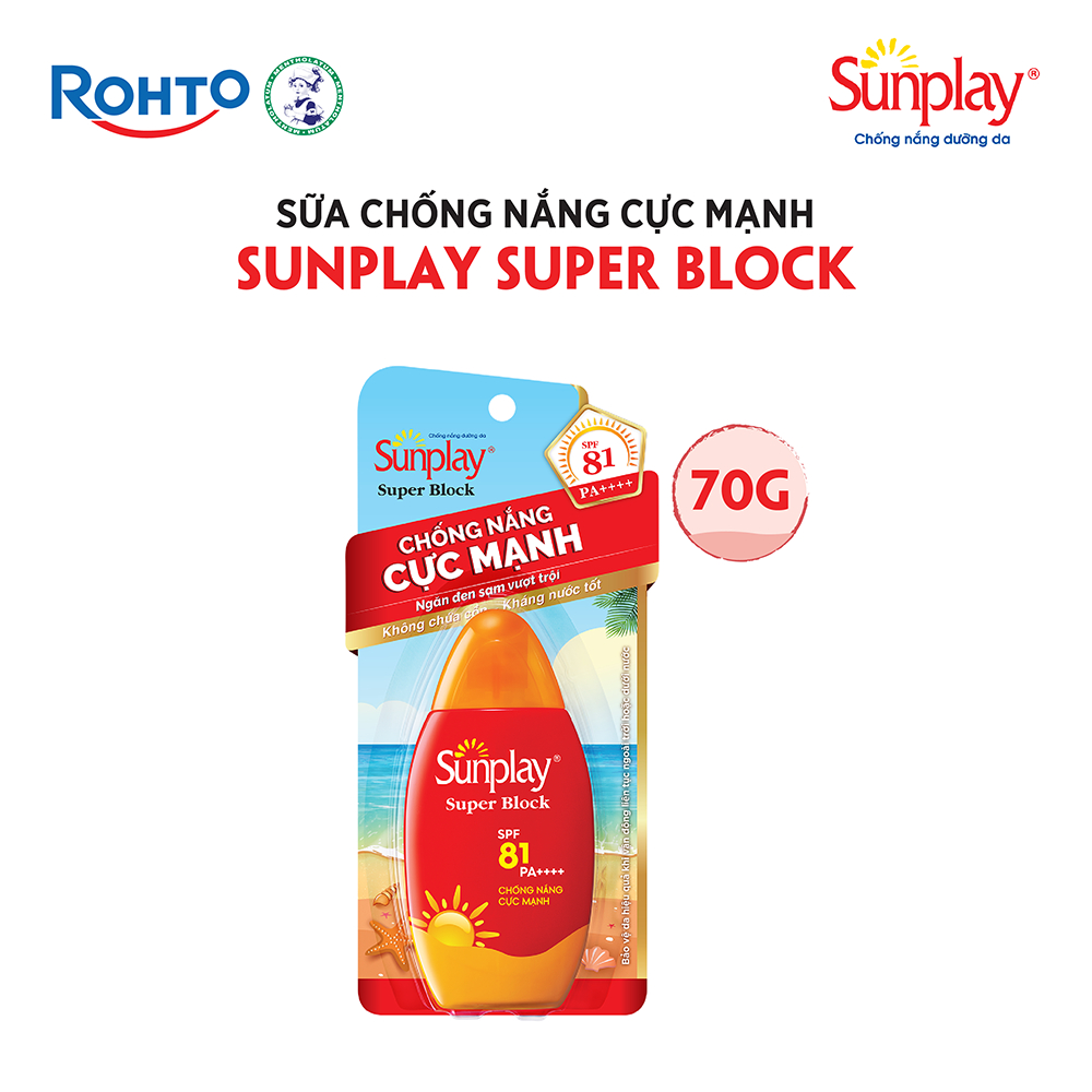 Kem chống nắng Sunplay cực mạnh dạng sữa Sunplay Super Block SPF 81, PA++++ 70g