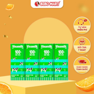  Lốc 4 Hộp Sữa Tươi 100% Tiệt Trùng Vinamilk Có Đường 180ml 110ml Cho Bé Trên 1 Tuổi - Bibomart 