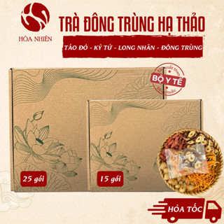 Trà Đông Trùng Hạ Thảo 4 vị: Táo Đỏ, Kỷ Tử, Long Nhãn, Đông Trùng; Trà Gói tiện lợi