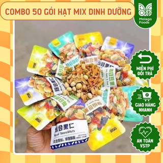 Combo 50 gói hạt dinh dưỡng mix trái cây tẩm vị hạt mix dinh dưỡng nội địa trung Kam Yuen ăn vặt MOLAGO FOODS