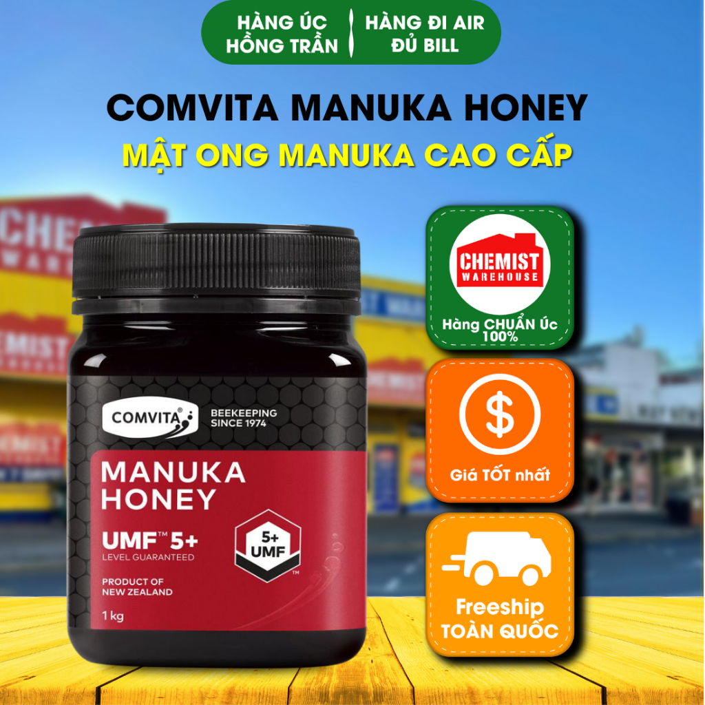 Comvita Manuka Honey 100% Mật Ong Manuka Từ New Zealand Tăng Cường Đề Kháng Miễn Dịch UHF 5+ 500g