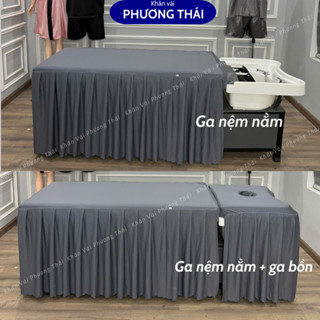 Ga giường gội đầu, ga gội 2in1 vải thun đẹp, dày, co giãn tốt - đủ màu