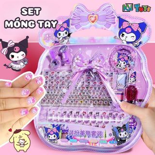 Set Sơn Móng Tay Và Dán Móng Hoạt Hình Melody Kuromi Cinnamaroll Siêu Dễ Thương An Toàn Lành Tính Không Gây Hại Cho Bé