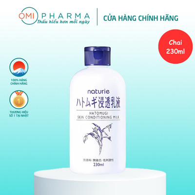 Sữa Dưỡng Ẩm Chiết Xuất Hạt Ý Dĩ Naturie Hatomugi Kem Dưỡng Ý Dĩ Dưỡng Da Mềm Mịn, Làm Mờ Nếp Nhăn Nhật Bản (230ml)
