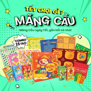 Bộ Board game Tết 2025 Combo Mãng Cầu với 15 trò chơi vui chơi cùng bạn bè gia đình ngày Tết