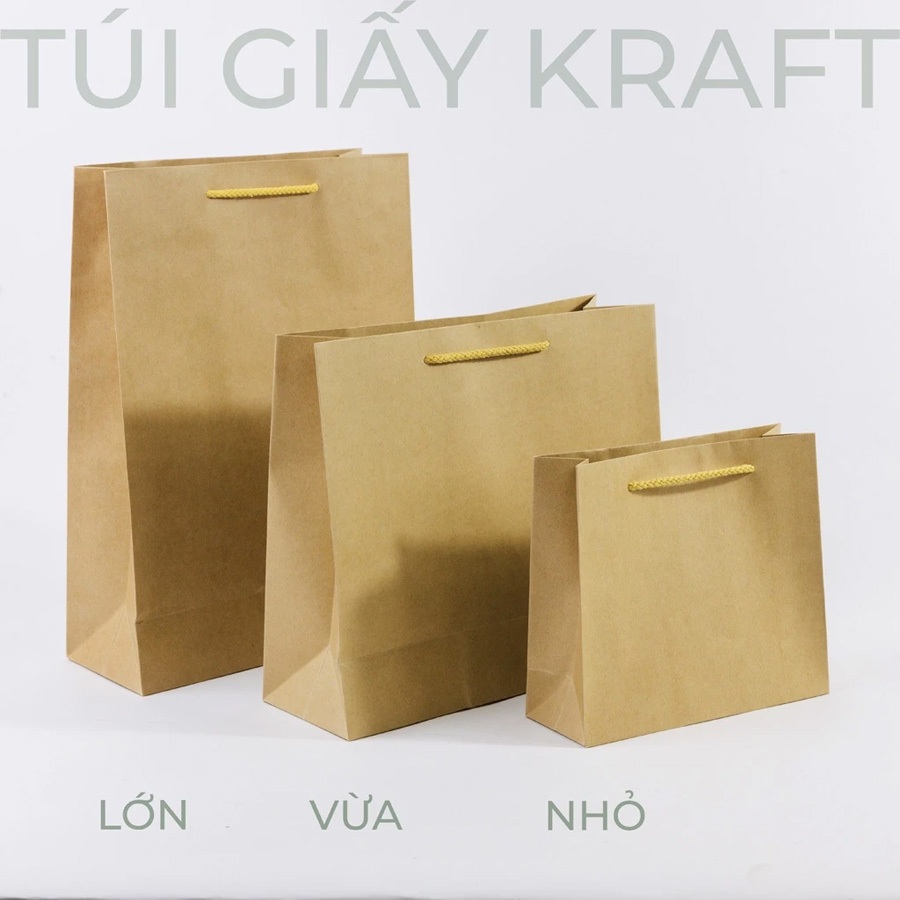 TÚI GIẤY KRAFT TRƠN - TÚI ĐỰNG QUÀ Giấy Kraft nhập khẩu