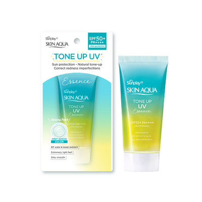 Kem chống nắng nâng tông da trắng khuyết điểm đỏ Sunplay Skin Aqua Tone Up UV Essence Mint Green SPF 50+ PA++++ 50g